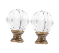 Holibanna 2 pièces Embouts de Lampe Verre et Métal Décorations pour Lampadaires et Lampes de Table Boutons de Fixation pour Abat-jour Design Moderne et Résistant