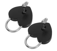 Holibanna 2 Pièces Heart Padlock With Key Compact Metal Love Lock For Diary Jewelry Box Travel Storage Small Heart-shaped Lock For Anniversary Wedding Gifts