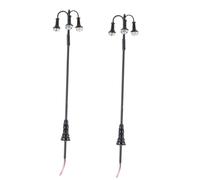 Holibanna 2 pièces Lot de Lampadaires Miniatures à Têtes LED Blanc Froid pour Décor Micro-Paysage Matériaux pour Table Sable et Maquettes Éclairage Ornement pour Maison de Poupée et Jardin