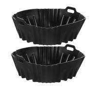 Holibanna 2 pièces Lot de Tapis Silicone pour Friteuse Air Fryer Revêtement Antiadhésif Réutilisable Résistant et Sûr Adapté Aux Fours Micro-ondes et Cuisson Vapeur