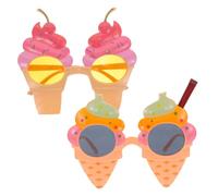 Holibanna 2 Pièces Lunettes de Soleil Forme de Cône de Glace Accessoires de Fête Hawaïenne Design pour et Événements pour Créer une Ambiance Festive