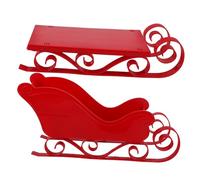 Holibanna 2 Pièces Ornements De Traîneau Décoration De Traîneau De Noël Parure De Mini Traîneau Décor De Bureau De Noël Pièce Maîtresse Décoration De Noël en Traîneau Pin Rouge Abdos