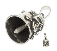Holibanna 2 Pièces Pendentif Acier Inoxydable Forme de Crâne avec Cloche pour Bijoux Diy Accessoire Original pour Motards et Amateurs de Crafts
