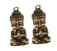 Holibanna 2 pièces Pendentif Bouddha Laiton Style Chinois Breloque Bijoux Artisanale pour Fabrication Collier et Bracelet Accessoire Porte-clés de Fortune