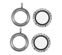 Holibanna 2 Pièces Pendentif Photo Rond Acier Inoxydable de Collier Élégant avec Verre Transparent Locket Pratique pour Femmes pour Célébrations et Occasions Spéciales