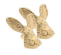 Holibanna 2 pièces Poignée de Tiroir Laiton Massif Design Tête de Lapin Rétro Poignée Meuble Commode et Armoire Bouton Décoratif pour Porte de Placard et Commode Facile à Installer