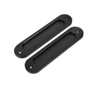 Holibanna 2 pièces Poignée Porte Intérieure Noire Poignée Porte Coulissante Encastrée avec Design Antirouille Prise Confortable Installation Dissimulée pour Cuisine et Meuble