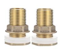 Holibanna 2 pièces Raccord Traversée Cuve Laiton Mâle Femelle avec Joint Silicone Étanche pour Système Irrigation et Réservoir Eau