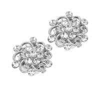 Holibanna 2 Pièces Rhinestone Button Covers Alloy Tuxedo Studs Shirt Collar Decorations For Men And Women Detachable Crystal Jewelry Cufflinks With Polished Edges