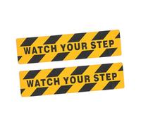 Holibanna 2 pièces Ruban Adhésif Antidérapant avec Autocollants Sol Avertissement Watch Your Step Bande Adhésive Sécurité pour Escaliers et Zones Glissantes Noir et Jaune