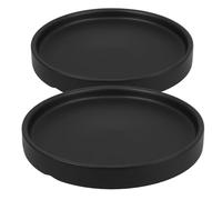 Holibanna 2 Pièces Soucoupe de Jardinière en Céramique Noire | Récupère L’eau Excédentaire Terre Renversée, Finition Noire, Accessoire pour Pot