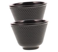Holibanna 2 Pièces Tasses à Thé Fonte Noire Style Rétro pour Usage Domestique et Service Kung Fu Accessoires pour Thé Oolong Puer