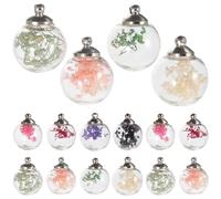 Holibanna 20 Perles de Verre Creuses Transparentes Multicolores, Pendentifs Mini-maison pour Bijoux Diy, Accessoires pour Fleurs Séchées, Décorations Créatives et Fournitures Artisanales