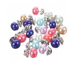 Holibanna 20 pièces Boutons sans Couture avec Épingles de Sécurité pour Vêtements Perles Faux Clips Anti-ouverture Décorations Colorées Métalliques Kit Pratique pour Couleur Aléatoire