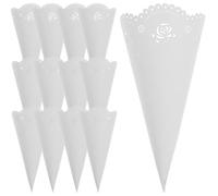 Holibanna 20 pièces Cônes Papier Creux Porte-confettis Blancs pour Mariage Décoration Fête Cornet à Pétales DIY Résistant et Pratique