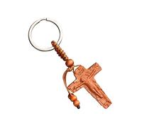 Holibanna 20 Pièces Personnalisé Croix Porte-Clés Bois Croix Chrétienne Porte-Clés Croix Chrétienne Pendentif Croix Gravée Porte-Clés Crucifix Porte-Clés Bois Pendentif Jésus Croix Ornement