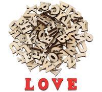 Holibanna 200 pièces Lettres Bois Naturelles à Décorer Découpe Vierge pour Bricolage Puces Bois pour Loisirs Créatifs et Décoration Artisanale