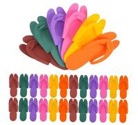 Holibanna 24 Paires de Pantoufles Jetables en Mousse Coloré Art Pédicure Tongs Voyage Portable Pied Porter 29 Cm