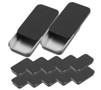 Holibanna 24 pièces Boîtes Métalliques Coulissantes Petites Boîtes de Rangement avec Couvercles Glissants pour Bonbons Bijoux et Organisateurs Compacts Résistants et Légers Dimensions Noir