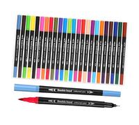 Holibanna 24 Pièces Stylos Aquarelle à Double Pointe Set de Marqueurs à Base Eau pour Dessin Prise de Notes et Cartes de et Résistantes Décoloration