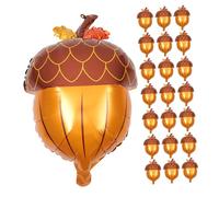 Holibanna 25 Pièces Ballons Aluminium Forme de Cône de Pin Réutilisables Décoration Automne Thanksgiving Fête