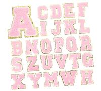 Holibanna 26 pièces Patchs Lettres Thermocollants pour Vêtements Décorations DIY avec Bords Pailletés Appliques Brodées pour Manteaux Sacs et Chaussures