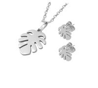 Holibanna 2ensemble Collier Et Boucles Oreilles Pendentif De Palmier Ensemble De Bijoux Femmes Accessoires De Décor Quotidien Inoxydable