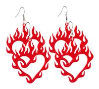 Holibanna 2paires Lot Boucles Oreilles Pendantes Cœur Flamme Pour Femme Acrylique Hypoallergénique Boucles Oreilles Mode Statement