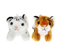 Holibanna 2Pcs Tigre En Peluche Pendentif Stuff Animal Bagages Pendentif Tigre Conception Clé Pendentif Léopard Porte-Clés En Peluche Paresseux En Peluche Jouet Mini Portefeuille Porte-Clés