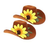 Holibanna 2pièces Chapeau De Cowboy Feutre Chapeau De Cowboy Miniature pour Bouteille Mini Haut De Forme Couvre-Bouteille