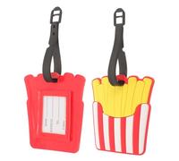 Holibanna 2pièces Étiquettes De Bagage Originales Forme De Frites Étiquettes De Valise Créatives Et Amusantes Pour Femmes Identification De Bagages Portable Et Durable