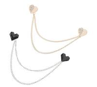 Holibanna 2pièces Fringe Et Pompon Broche De Forme Cœur Pour Femme Bijoux Pour Cardigan Robe Manteau