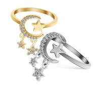 Holibanna 2Pièces Ouvertes Étoile et Réglables et Platine Exquis pour Femme Élégant pour Toutes Occasions