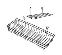 Holibanna 2pièces Panier Mural Métal pour Étagères Grille Rangement Suspendu pour Plantes Et Légumes Organisateur Mural Pratique Et Moderne