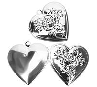 Holibanna 2pièces Pendentif Photo Forme De Cœur Médaillon De Collier Casier Pour Photo Breloque Commémorative Accessoire Pour Bijoux