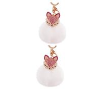 Holibanna 2pièces Porte-clés De Lapin Blanc Avec Renard Accessoire De à Main Élégant Et Parfait Pour Anniversaire Occasions Spéciales