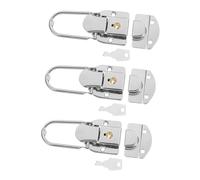 Holibanna 3 ensembles Loquet à Bascule Métal avec Clé Serrure Moraillon Sécurisée pour Valise Boîte et Fermeture Rapide Antivol Adaptable