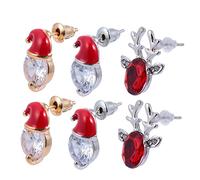 Holibanna 3 Paires Boucles Oreilles Chic Forme de Chapeau de Accessoires de Fête Doré et Argenté pour Femmes Parfaits pour et