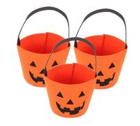 Holibanna 3 Pièces à Bonbons Citrouille Feutre à Friandises Réutilisable pour Garçon Fille Contenant Festif pour Halloween