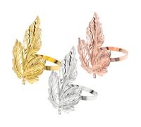 Holibanna 3 pièces Anneaux de Serviette Décoratifs Érable pour Mariage Fête Noël Bague Porte Serviette pour Table Dîner