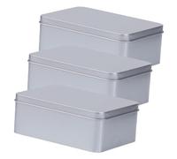 Holibanna 3 Pièces Boîtes Métalliques avec Couvercle Lot de Boîte de Rangement Étain Compacte pour Bonbons de Mariage Biscuits Thé et Fruits Secs Usage Polyvalent