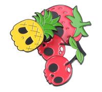Holibanna 3 Pièces Broche Cartoon Fruit Skull Alliage Lot de Pins Rouge Fruit Fraise et Ananas Accessoires Féminins pour Vêtements et Sacs à Dos