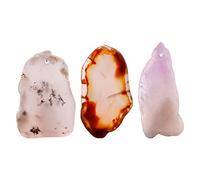 Holibanna 3 Pièces Pendentif En Agate Brute Druzy De Cristal Perlage Breloque Pendentif Boucle D'oreille Perle Rondelle s Percés Géode Pierre Brute Charme Pierre Naturelle