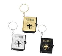Holibanna 3 pièces Porte-clés Mini Bible avec Versets Bibliques Design Créatif pour Expression de Foi Anneau Porte-clé Résistant Cadeau Religieux Polyvalent