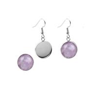 Holibanna 36 pièces Accessoires Boucles Oreilles Argentées pour Création Bijoux DIY Crochets avec Plateau pour Fabrication Boucle Oreille Personnalisée