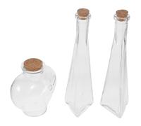 Holibanna 3Pièces Bouteilles de Souhaits Verre Bouteilles Prismatiques Forme de Cœur pour Cérémonie de Sable de Mariage Décoration DIY Élégants