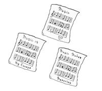 Holibanna 3pièces Broches Partition Musique Lot De Style Dessin Animé Alliage Broche Poitrine Chic Mini Broche