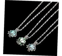 Holibanna 3pièces Collier Pendentif Alliage Motif Lotus Collier Lumineux Chic Pour Femme Pendentif Créatif Assorti