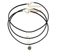 Holibanna 3pièces Collier Ras Du Cou Avec Pendentif Étoile Lune Pour Femme Ajustable