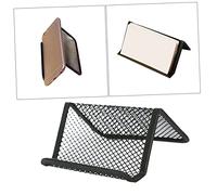 Holibanna 3pièces Mallette Affaires Étui Inoxydable Porte-Carte Noir avec Porteur De Nom Et Étui pour Entreprise